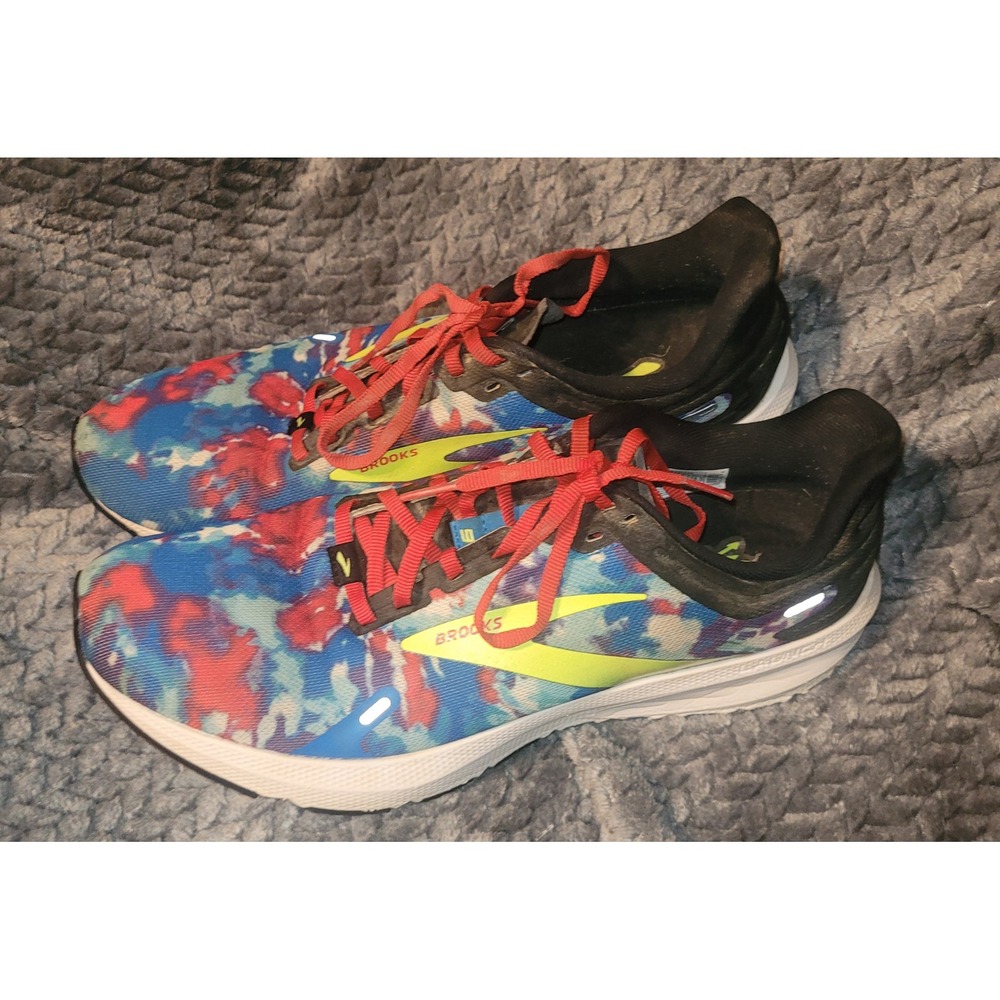 Brooks Launch 8 Running Shoes Tie Dye Red Blue Yellow mens 10.5